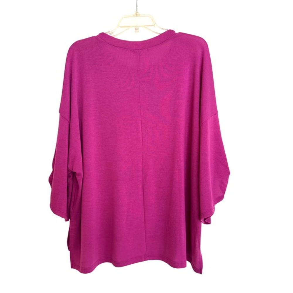 Andree by Unit Magenta Pink Oversized Pocket Top 3/4 Roll Tab Sleeve XL‎ MHS39 - Picture 4 of 8